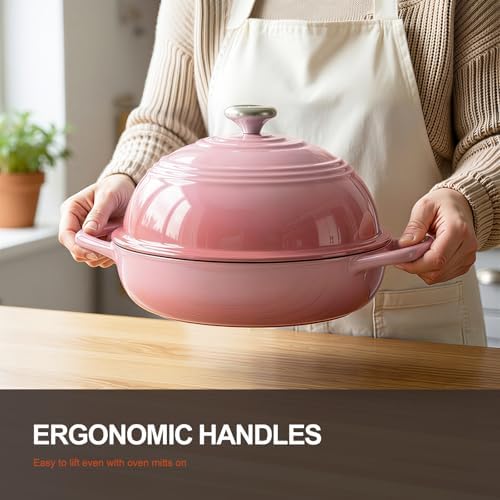 Overmont Enameled Cast Iron Dutch Oven, 6QT Bread Oven with Dome Lid Recipe - Image 2