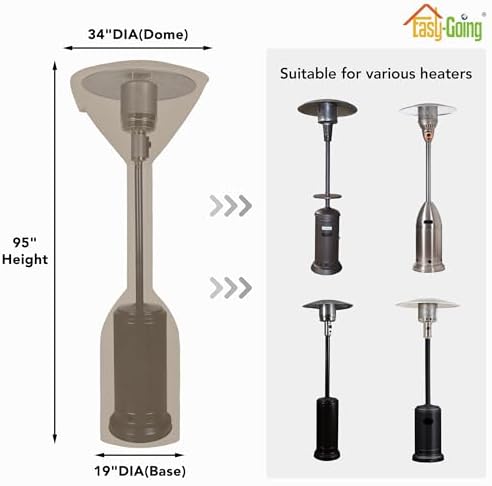 Easy-Going Stand-Up Patio Heater Cover, 95"H x 34"D x 19"B, Camel - Image 2