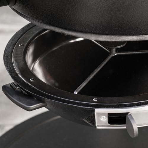 Char-Griller AKORN 20-Inch Kamado Charcoal Grill and Smoker, Triple-Wall Insulated Steel with Cast Iron Grates, Warming Rack and EasyDump Ash Pan, 445 Sq. In. Cooking Area, Black - Image 7