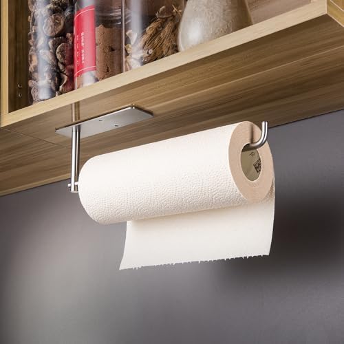 SUNTECH Paper Towel Holder Under Cabinet, Self Adhesive Kitchen Paper Roll - Image 2
