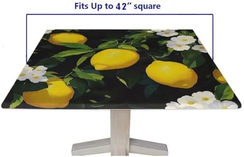 Card Table Tablecloth, Lemon Grove Pattern Printed on Washable Patio Dining Table Cover, Use for Kitchen Balcony Cafe Dining, Fit for 42" x 42" Square Tables - Image 5