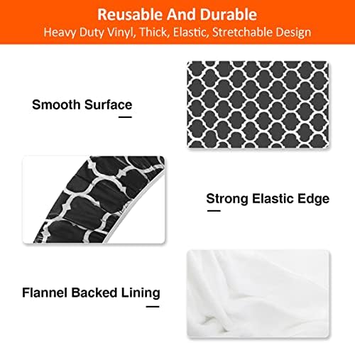 6ft 72in Picnic Table and Bench Cover, 3 Pack, Black-White Moroccan - Image 4