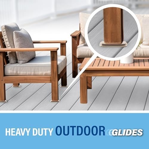 Super Sliders 2.87" x 0.87" Self-Stick Rectangle Furniture Sliders for Carpet and Outdoor Surfaces, Adhesive Indoor/Outdoor Furniture Moving Pads for Chairs and Tables, Set of 12, Beige - Image 4