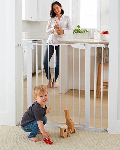 Cumbor 36 in Extra Tall Baby Gate for Doorways, 30-40.6 in Dog Gate White by Cumbor