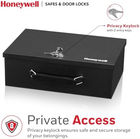 Honeywell Safes & Door Locks - Small Safe Box for Home - Fire Resistant Documents Lock Box with Keys - Steel Security with Key Lock for Personal Items, Jewelry, Money - 0.17 Cubic Feet - Black - 6104 - Image 5