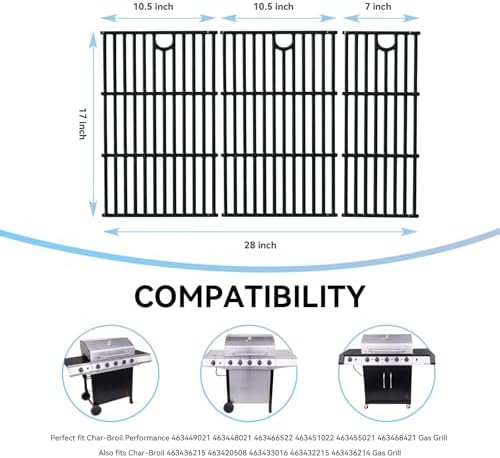 17 x 28 Grill Grates for Char-Broil Performance 5 Burner 463448021 - Image 2