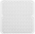 MicoYang Silicone Dish Drying Mat for Multiple Usage,Easy clean,Eco-friendly,Heat-resistant Silicone Mat for Kitchen Counter or Sink,Refrigerator or Drawer liner White M 12 inches x 12 inches by MicoYang