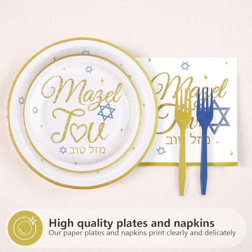 96Pcs Mazel Tov Congratulations Party Decorations, Serves 24 - Image 3