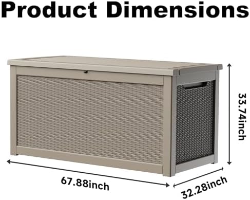 310 Gallon Lockable Outdoor Storage Box – Waterproof Resin Deck Box for Patio Furniture, Garden Tools, Pool Accessories (Gray) - Image 2
