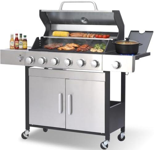 6-Burner Propane Gas Grill with Side Burner - Image 7