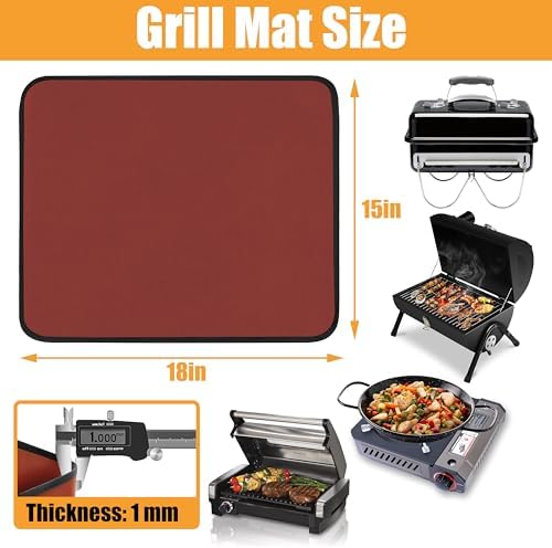 Heat Resistant Mats for Countertop fits Tabletop Grill, 18x15x0.04in, Red - Image 5