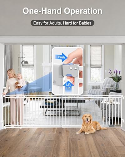58-108" Extra Wide Baby Gate for Large Opening, Safety Extra Long Dog Gate - Image 7