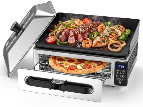 Electric Griddle, 17 Inch Indoor Grill with Non-Stick Coating by Relaxinsideexploreoutside