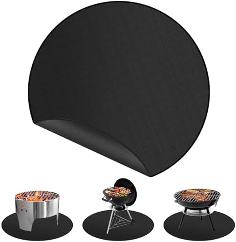 Round Fire Pit Mat 40 Inch, Fireproof Deck Protector, Heat Resistant Waterproof Pad for Patio, Lawn & Outdoor Fire Pit by FunshotFurniture