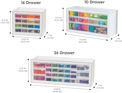 IRIS USA 16-Drawer Small Drawer Organizer, Craft Desk Storage, White - Image 4