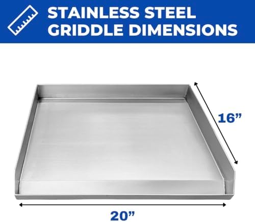 Deep Fryer and Flat Top Griddle Cart | 20" Stainless Steel Griddle | 3 Gallon Single Tank Deep Fryer | Outdoor Propane | Portable 4 Wheels | Thermometer + Cover Included | Commercial & Home - Image 4