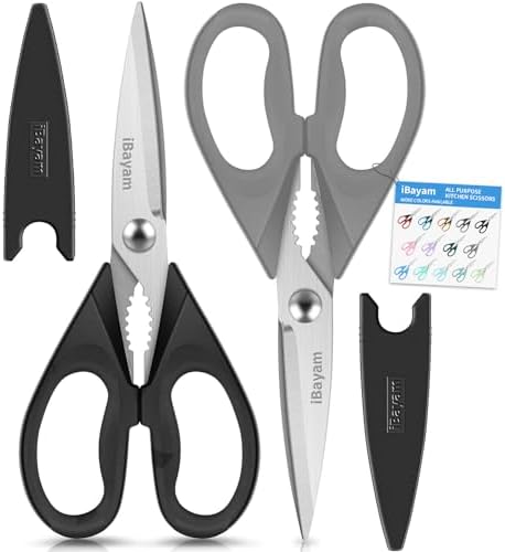 iBayam 8.7" All Purpose Kitchen Shears Heavy Duty with Protective Sheath by iBayamDirect