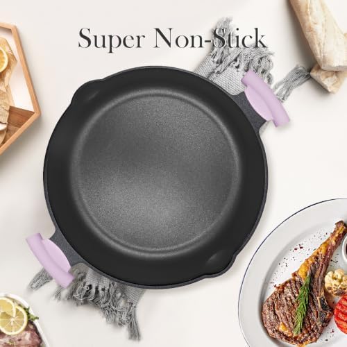14 Inch Large Deep Frying Pan Skillet with Lid, Saute Pan Nonstick - Image 7