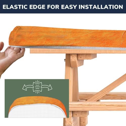 CAPSCEOLL Fitted Picnic Table Cover with Bench Covers 6ft - Burnt Orange - Image 3