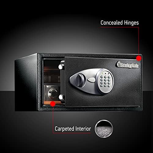 SentrySafe Shelf Safe with Digital Keypad Lock, Steel Safe with Interior Lining and Bolt Down Kit for Money, Jewelry, Documents, 0.98 Cubic Feet, 8.9 x 16.9 x 13.6 Inches, X105 - Image 5