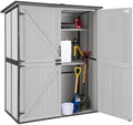Outdoor Cabinet Storage Shed with Metal Frame Large Wooden Garden Shed Tool House with Floor,Door & Lock for Backyard Use by GUTINNEEN