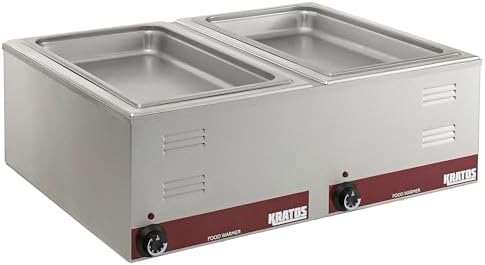 Kratos Commercial Electric Countertop Dual Well Food Warmer, Portable Steam Table Food Warmer, Holds Two 12" x 20" Food Pans, NSF Certified - Image 4