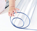 Wadrac Custom Thick Clear PVC Table Top Protector Mat Plastic Table Pad Cover Circle Folding Easy Clean Wooden Furntiure Coffee Dining Room Protective Table Pad Mat Dia. 46 inch Round by Wadrac