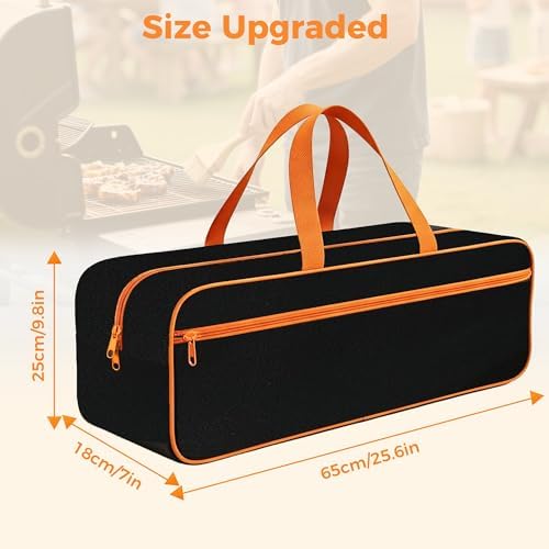 Grill Utensil Tool Storage Bag for Outdoor Grilling, Extra Large 25" x 10" x 8" BBQ Accessory Storage, Heavy-Duty Utensil Grill Accessories Organizer Case Storage Compatible with Blackstone - Image 2