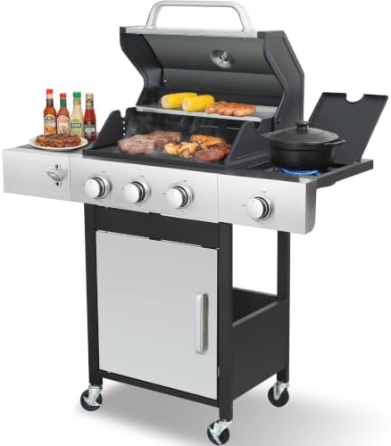 3-Burner Propane Gas Grill with Side Burner by LabolataOutdoorGrills