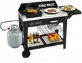 50,000BTU Outdoor Wok Station with Wheels,12.59” Steel Wok, Storage Drawer by FireRiot