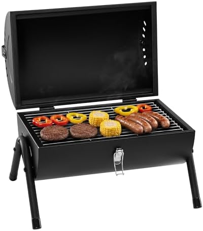 Royal Gourmet CC1015W Portable Charcoal Grill, Wooden Handle, for Camping - Image 2