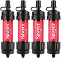 Sawyer Products SP1204 Mini Water Filtration System, Filter and Cleaning Plunger only, 4-Pack, Red by SawyerProducts