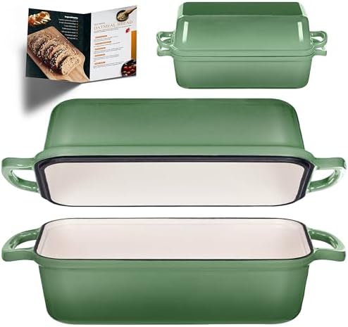 11x5 Inch Cast Iron Bread Pan with Lid, Sourdough Bread Baking by MadeforRealBread