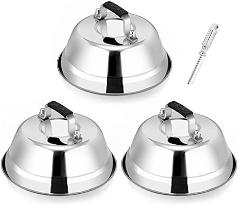 Leonyo 6.5IN Stainless Steel Griddle Basting Cover Dome, 3 Pack by Leonyo