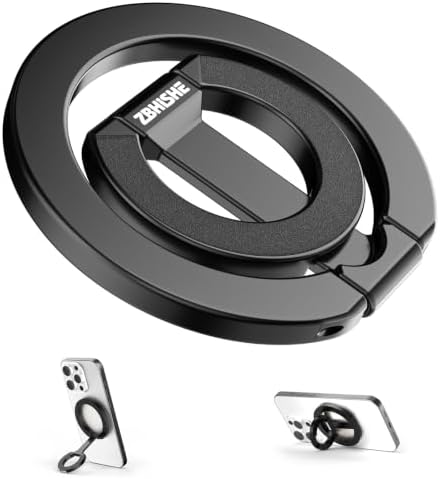 Magnetic Phone Ring for MagSafe Dual-Sided Magnetic Phone Grip Magnet Phone Stand Grip Compatible with iPhone 17/16/15/14/13 Pro Max Plus Mag Safe Accessory for Car Mounts by ZBHISHEmagneticphonegrip