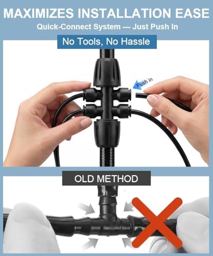 50FT Main Tube 1/2" Drip Irrigation System Kit with 55 Adjustable Nozzles - Image 4