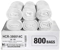 Aluf Plastics High Density Trash Bags, 60 Gallon, 800 Count, 14 Micron (eq), 38" x 60", Clear, for Bathroom, Office, Industrial, Commercial, Janitorial, Municipal, Recycling by AlufPlastics