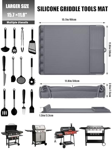 2PCS Rollable Silicone Grill Mat for Flat Top Grill Accessories - Image 5