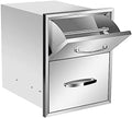 BBQ Outdoor Kitchen Drawers Stainless Steel 3-Drawer BBQ Drawer Enclosed Built-in Drawer Flush Mount for Outdoor Kitchens & BBQ Islands,16Wx20Dx20H by OLIPIC