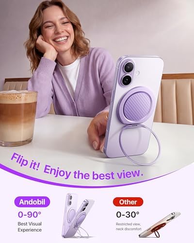 andobil [2026 Ultra-Thin] Magnetic Phone Ring Grip for MagSafe, Purple - Image 6