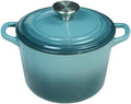 Flavehc Dutch Oven Pot with Lid 2.8 Qt Cast Iron Dutch Oven for Bread Baking, Slateblue Enameled Cast Iron Soup Pot, Small Deep Dutch Oven for Soup, Stews & Small Family Meals by FLAVEHC