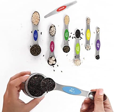 Multicolor Magnetic Measuring Spoons Set with Leveler - Image 6