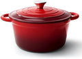 6 Quart Dutch Oven Pot with Lid, Non Stick Enameled Cast Iron Dutch Oven for Bread Baking, Heavy-Duty, Oven Safe Ceramic Cookware Up to 500°F for Baking, Braising, Stews, Roasting, Red by Fijinhom