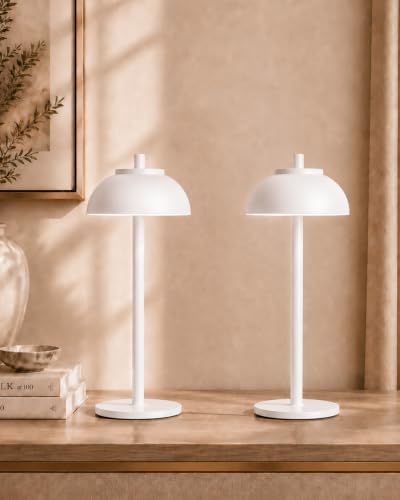 White Cordless Table Lamps, Rechargeable LED Touch Lamp, 2 Pack - Image 6