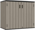 KINYING Outdoor Horizontal Storage Sheds,Outdoor Storage Cabinet Waterproof Resin Tool Storage Box for Lawn Mower,Garden Tools and Patio Furniture, Lockable (Brown) by KINYING