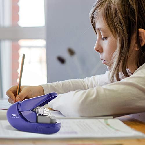 Plus Paper Clinch Compact Staple-Free Stapler, Blue - Image 6