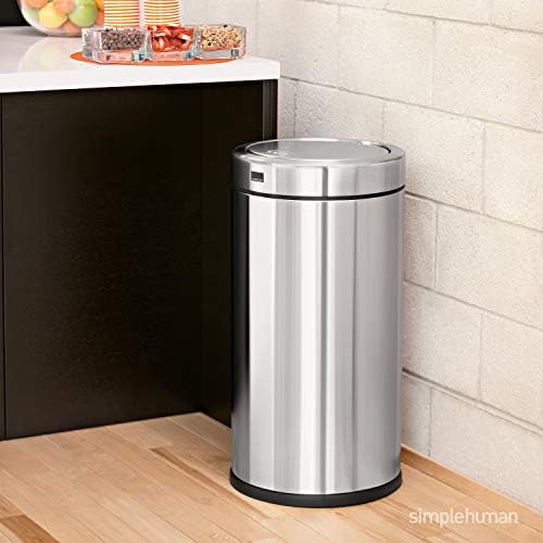 simplehuman 55 Liter / 14.5 Gallon Commercial Swing Top Trash Can, ADA-Compliant, 11-20 Gallons, Brushed Stainless Steel - Image 2