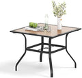 MIXPATIO 37" Patio Table for 4, Metal Table w/Polywood Tabletop by MIXPATIO
