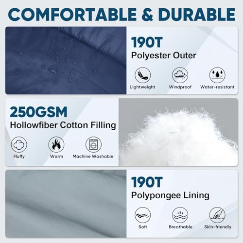 PTEROMY Sleeping Bags for Adults, Lightweight and Machine Washable, Water Resistant Backpacking Camping Sleeping Bag for Warm Cold Weather, Camping Essentials for Hiking Travel - Image 5