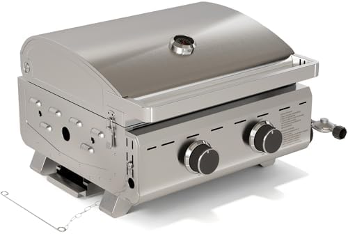 Electactic 20000 BTUs Portable Tabletop Gas Grill, 2 Burners Propane BBQ by Electactic